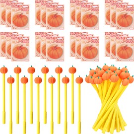 Maitys 48 Pcs Fall Pumpkin Sticky Notes and Pens Set Thanksgiving Pumpkin Self Stick Note Pads Ballpoint Pens Classroom Gifts Fall Party Favors for Autumn Harvest Office School Supplies(Orange)