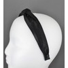 Black turban knot headband fabric covered head band grip teeth