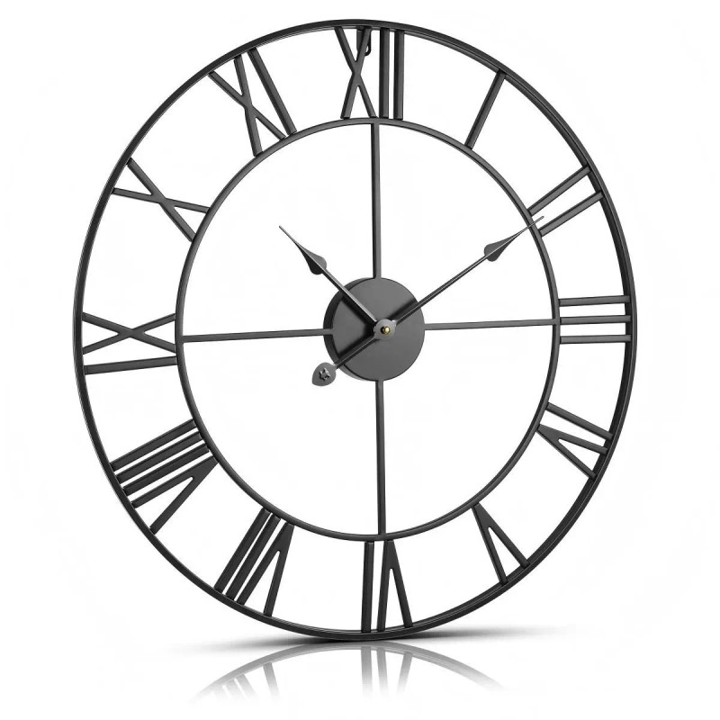 24-Inch Classic Decorative Wall Clock with Roman Numerals Battery Operated