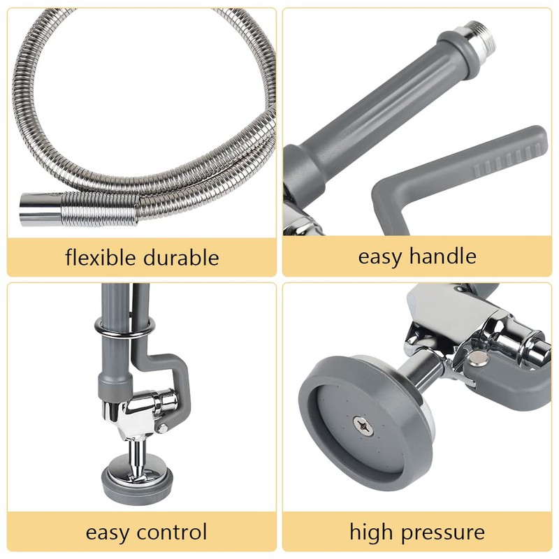 38 Inch Pre Rinse Hose with Sprayer Valve, Commercial Faucet
