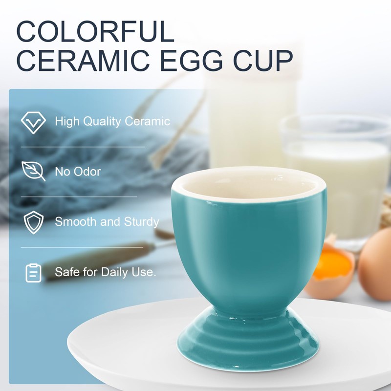 vibedor 2 Pcs Colorful Ceramic Egg Cups Caribbean