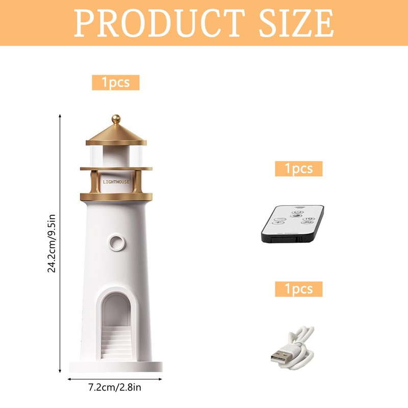 Lighthouse Decoration, Lighthouse Lamp, LED Lighthouse, Projection Lighthouse Lamp, Beacon