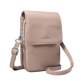 befen Real Leather Phone Bag for Women Mini Ladies Cross Body Bag Small Pink Crossover Bgas for Women UK with Removable Strap