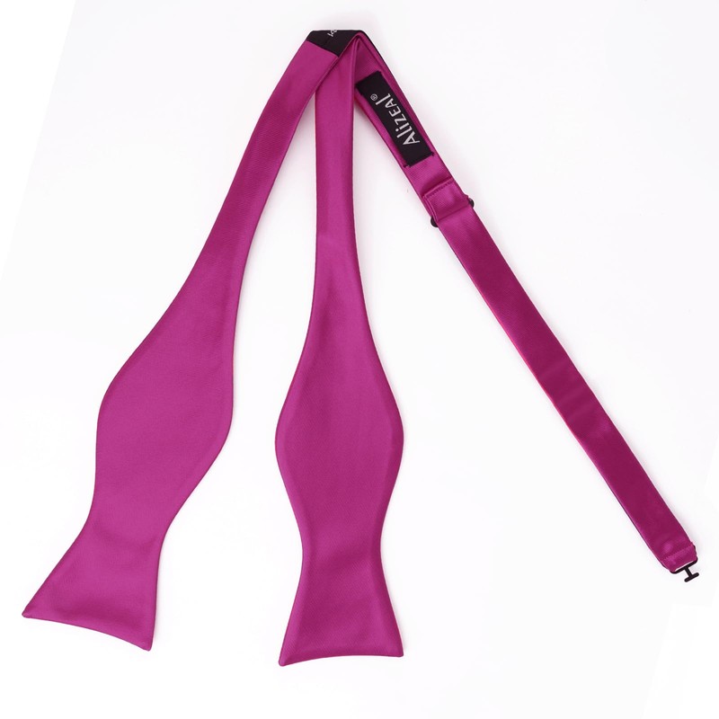 Alizeal Mens 2pcs Solid Self-tied Bow Tie and Pocket Square