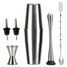 WELKOR Professional Cocktail Shaker Set with Built-in Strainer,Martini and Margarita Shaker for Home Bar, Boston Bartending Kit Gift for Beginners (700ml/24oz)
