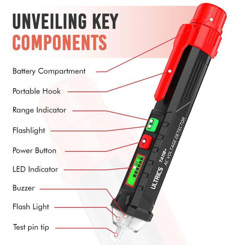 ULTRICS Voltage Tester, 12V-1000V Non-Contact AC Voltage Detector Pen, Adjustable