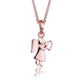 Elli Women's Necklace with Angel and Heart Symbol Talisman Guardian Angel in 925 Sterling Silver, Silver