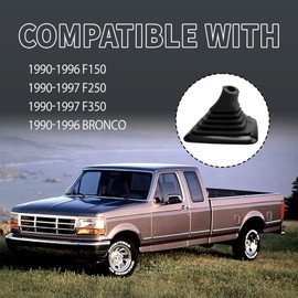 F5TZ-7277-BA Manual Transmission Gear Shift Boot for 1990-1997 F150 F250 F350 Bronco Gear Shift Lever Rubber Knob Boot Cover Replace OE F5TZ7277BA