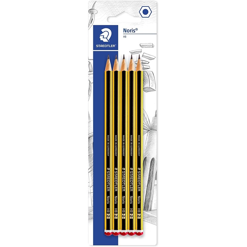 Staedtler 5 Noris Mars Pencils and 3 Erasers Plastic, Phthalate
