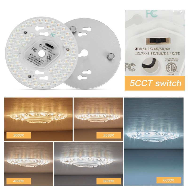 SHENGQINGTOP 5.12'' LED Ceiling Fan Light Retrofit Kit 24W 2200LM