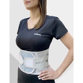 Faja Ortopédica Lumbar con set de cojines, con imanes, varillas intercambiables, transpirable, doble ajuste. Ideal para problemas de espalda baja, ciática, hernias lumbares y dolor de cintura. (L)