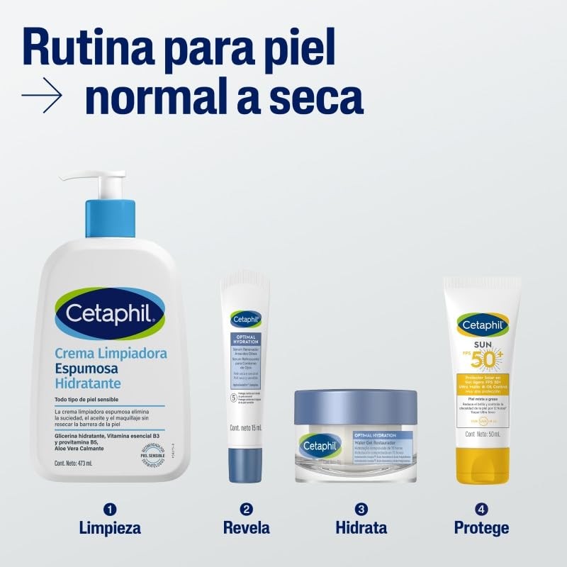 Cetaphil Crema Limpiadora Espumosa Hidratante Facial Rostro Sensible 473 ml