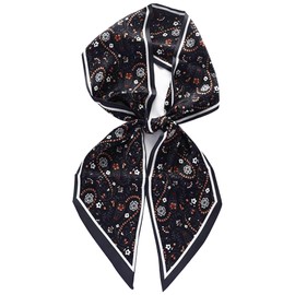 Clysoru Silk Neck Scarf Printed Scarves Head Women'S Fashion Oblique Angle Satin Scarfs For Bag Hair 59” X 5.9”