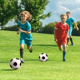 Innotoys Size 3 Soccer Balls Boys Girls with Pump, Soccer Balls Classic for Kids Children Toddlers 2 3 4 5 6 7 8 Years Old, Indoor Outdoor Sports Toys Play Balls Gift (White and Black 2 Pcs)