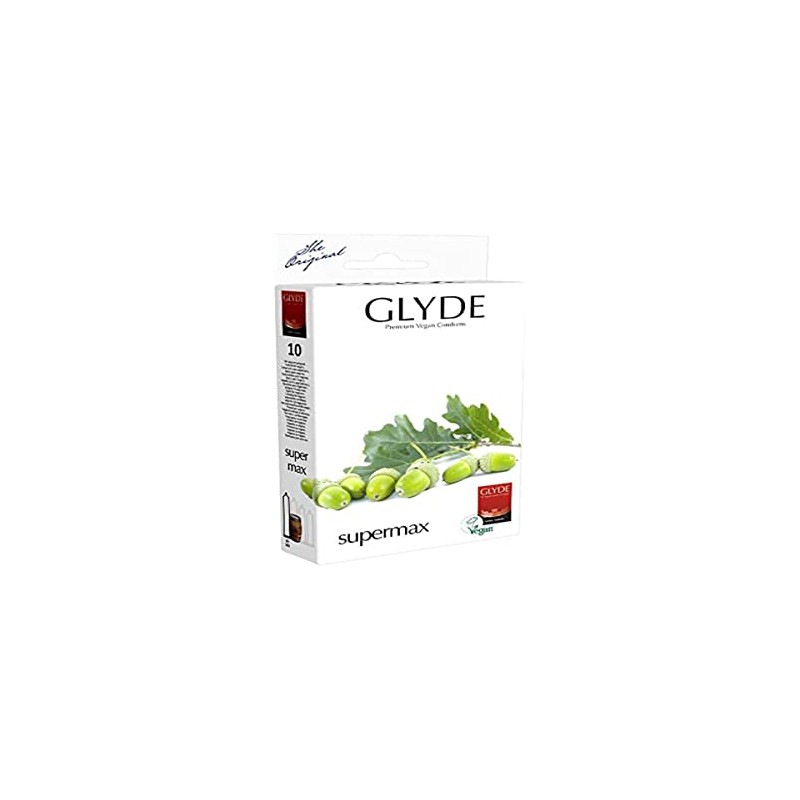 Glyde Ultra Supermax 10 Kingsize Condome, vegan, 60mm Breite