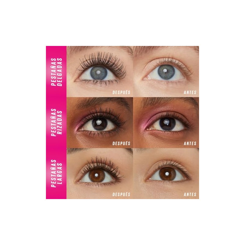 Maybelline NY Lash Sensational Firework, Máscara de Pestañas Waterproof con