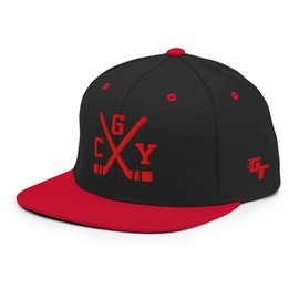Calgary Hockey Sticks Retro CGY Snapback Hat Baseball Cap Black/Red