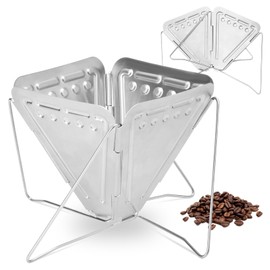Pour Over Coffee Dripper, Folding Stainless Steel Coffee Drip Rack, Portable Pour Over for Office Home Travel Picnic Camping (2 cup)