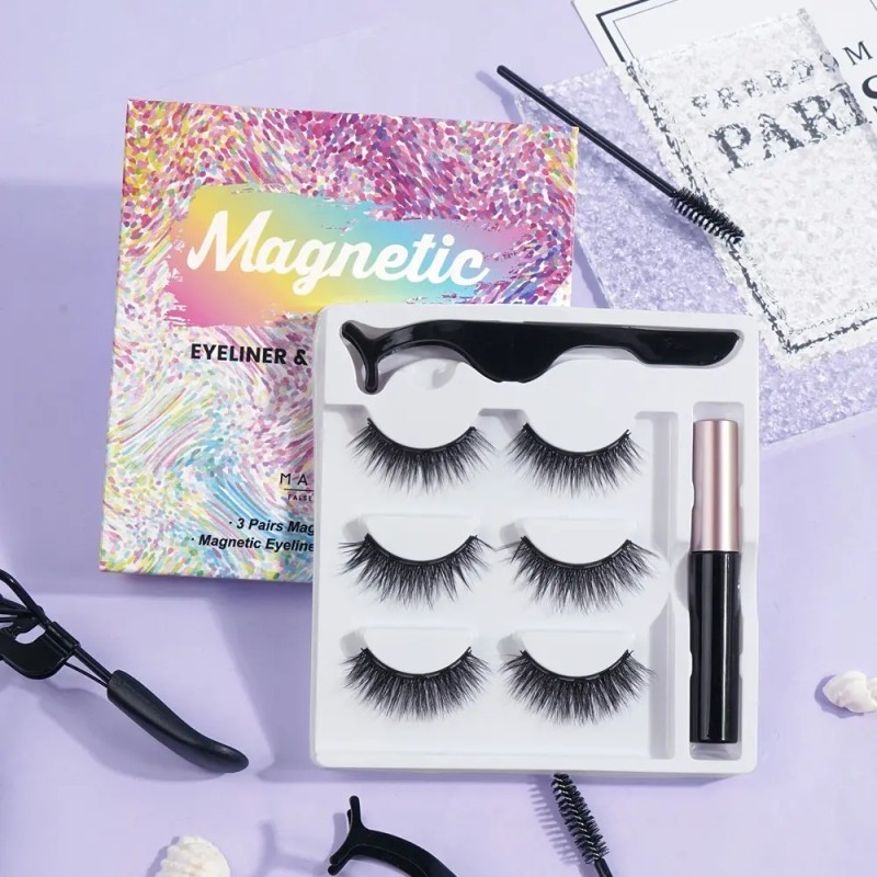 Kit De Pestañas Postizas Magnéticas & Delineador Magnetico