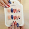 30Pcs 4th of July Press on Nails Medium Almond Handmade