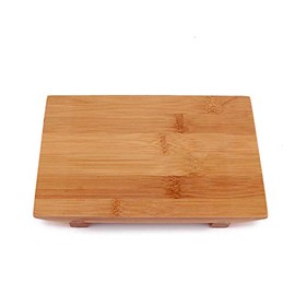 BambooMN Bamboo Sushi Board Serving Tray, Rectangle, 11.4" x 6.7" x 1.2" Carbonized Brown, 1 Pieces