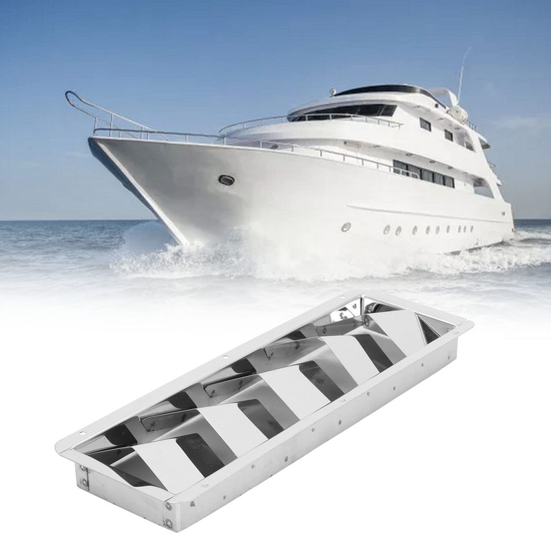 Marine Louvered Vent, 5 Slots Boat Rectangle Stainless Steel Louvered