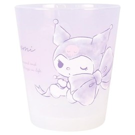 Tees Factory Sanrio Characters Dot Tumbler, Watercolor Big Ribbon/Kuromi, H3.7 x φ3.3 inches (95 x 85 mm), SR-5526651KU