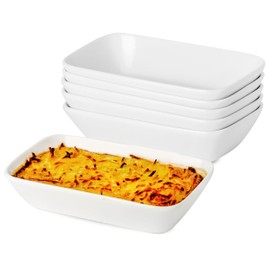 XINLTC 13.5oz Ceramic Small Baking Dish 4 Pack, 7 × 4.3 x 1.5 Inch Rectangle Baking Dish for Oven, Small Rectangle Ramekin, Individual Portion Casserole Dishes in Microwave Air Fryer Toaster Oven