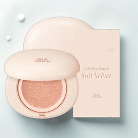 Milk Touch All Day Skin Fit Soft Velvet Cushion, 03. Natural Beige, 1 piece / 밀크터치 올데이 스킨핏 소프트 벨벳쿠션, 03. 내추럴베이지, 1개