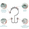 Maytex Shower Curtain Hooks, Shower Curtain Rings, Rust-Resistant Decorative Double