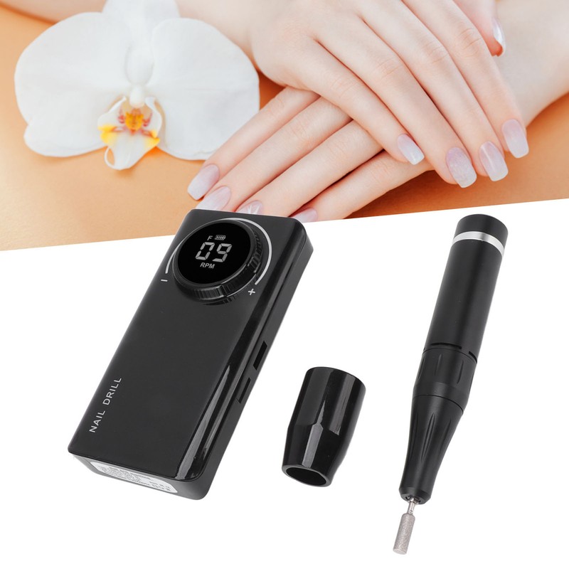 Electric Nail Drill Machine 35000RPM LED Display Rechargeable Nail Polishing
