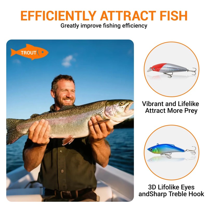 Fishing Lure Kit for Freshwater Saltwater Bass Trout Salmon –