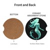 Neukim 2pcs Car Cup Holder Coaster Car Coaster Green Mermaid