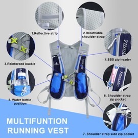 Running Hydration Vest for Men & Women, Lightweight Reflective Running Vest Backpack for Outdoor Hiking Climbing Cycling