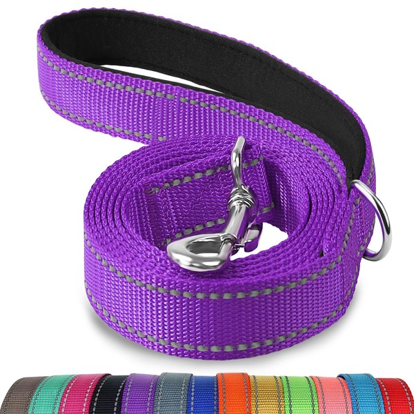 Joytale Double-Sided Reflective Dog Leash, 6 FT/5 FT/4 FT, Padded