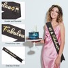 Dimetey 40th Birthday Sash and Tiara Set, Black and Gold,
