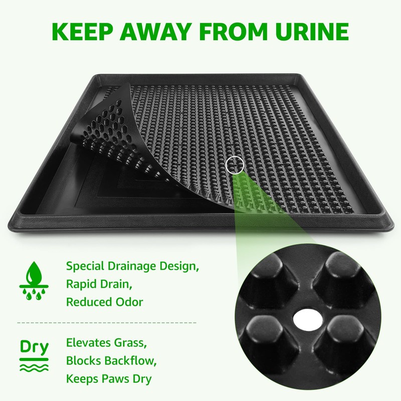 Portable Dog Grass Pad with Tray 20''x30'': Dog Litter Box