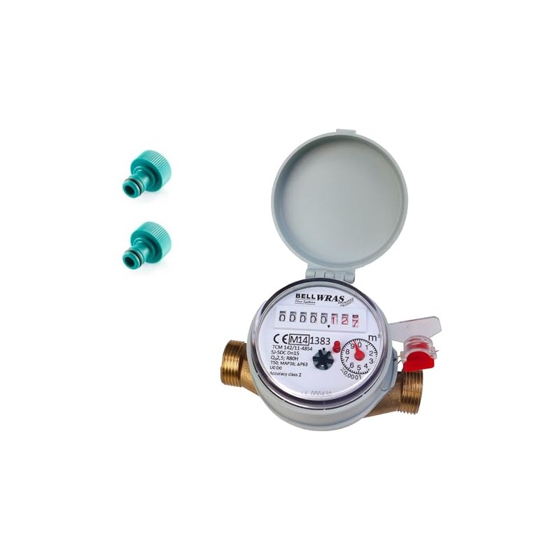 Single-Jet Cold Water Meter 1/2" BSP (15mm) with Push-on Hose