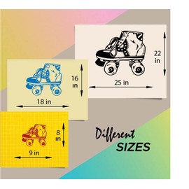 Wall Vinyl Decal Home Decor Art Sticker Retro Roller Skates Sport Kids Bedroom Room Removable Stylish Mural Unique Design 1301