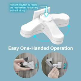 4 Pack Childproof Door Lever Lock, Baby Proof Door Handle Lock, Compact Minimalist Design, Strong Adhesive, Easy Installation – No Tools or Drilling Needed, White