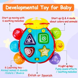 Baby Toys 6-12-18 Months, Tummy Time Toys for 1+ Year Old Learning Crawling Walking Baby Toy for 6 7 8 9 10 11 12 Month Old Infant Light Up Musical Development Crawling Toys for Babies Boys Girls Gift