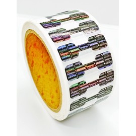 1000 Silver Hologram with Black Background Stickers, Dogbone Tamper Evident Labels (1.75 Inch X 0.5 Inch)