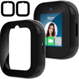 ZOOROO 2 Pack Case Compatible with Sync Up Kids Watch 2 Screen Protector for Kids, Hard PC Overall Protective Case Bumper with 9H Tempered Glass Cover Accessories, Black