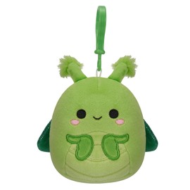 Squishmallows 3.5"" Clip-On Trenton The Praying Mantis, Small, Green