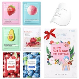 Kaely Paquete De 6 Máscaras De Hoja Variedad, Mascarillas De Fiesta De Spa Para Niños Set De Cuidado De La Piel, Mascarilla Facial Cuidado De La Piel 