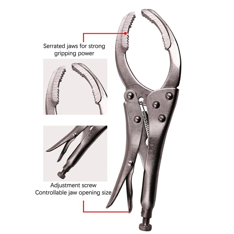 AIMALL Adjustable Oil Filter Locking Pliers, 2-4 Inch Grip Range,