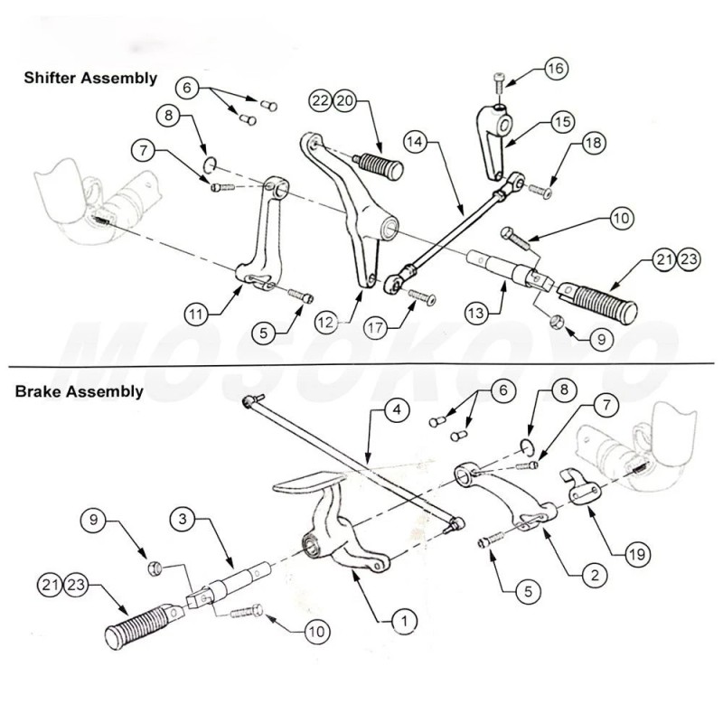 TCMT Forward Controls Kit Pegs Levers Linkages Fit For Harley