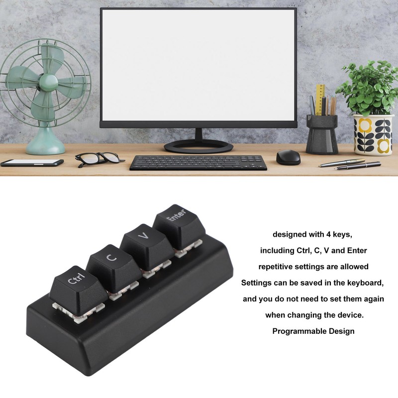 Programmable Keypad 4 Keys Support NKRO Red Switch Ctrl C