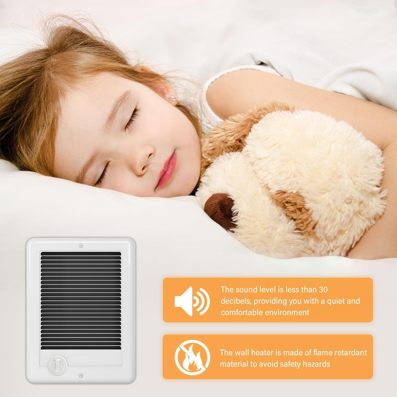 CSC151TW Electric Wall Heater Complete Unit With Thermostat, 120 Volt