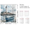 Dizifinn Nautical Coastal Beach Shower Curtain Decor, Ocean Lighthouse Seasides
